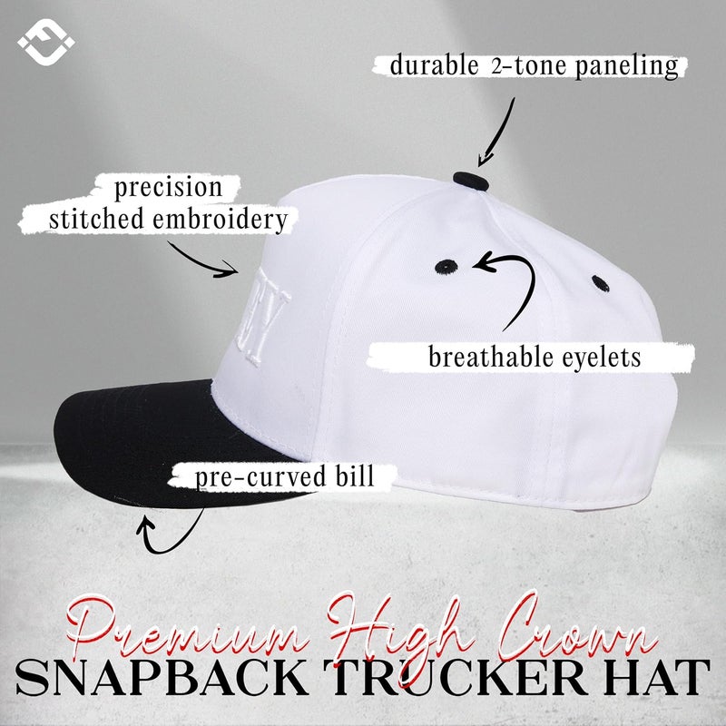 Funky Junque Trucker Hat Women Men 2-Tone Baseball Cap – Vintage Western Style Embroidered Snapback, Premium Cotton Blend - Image 3